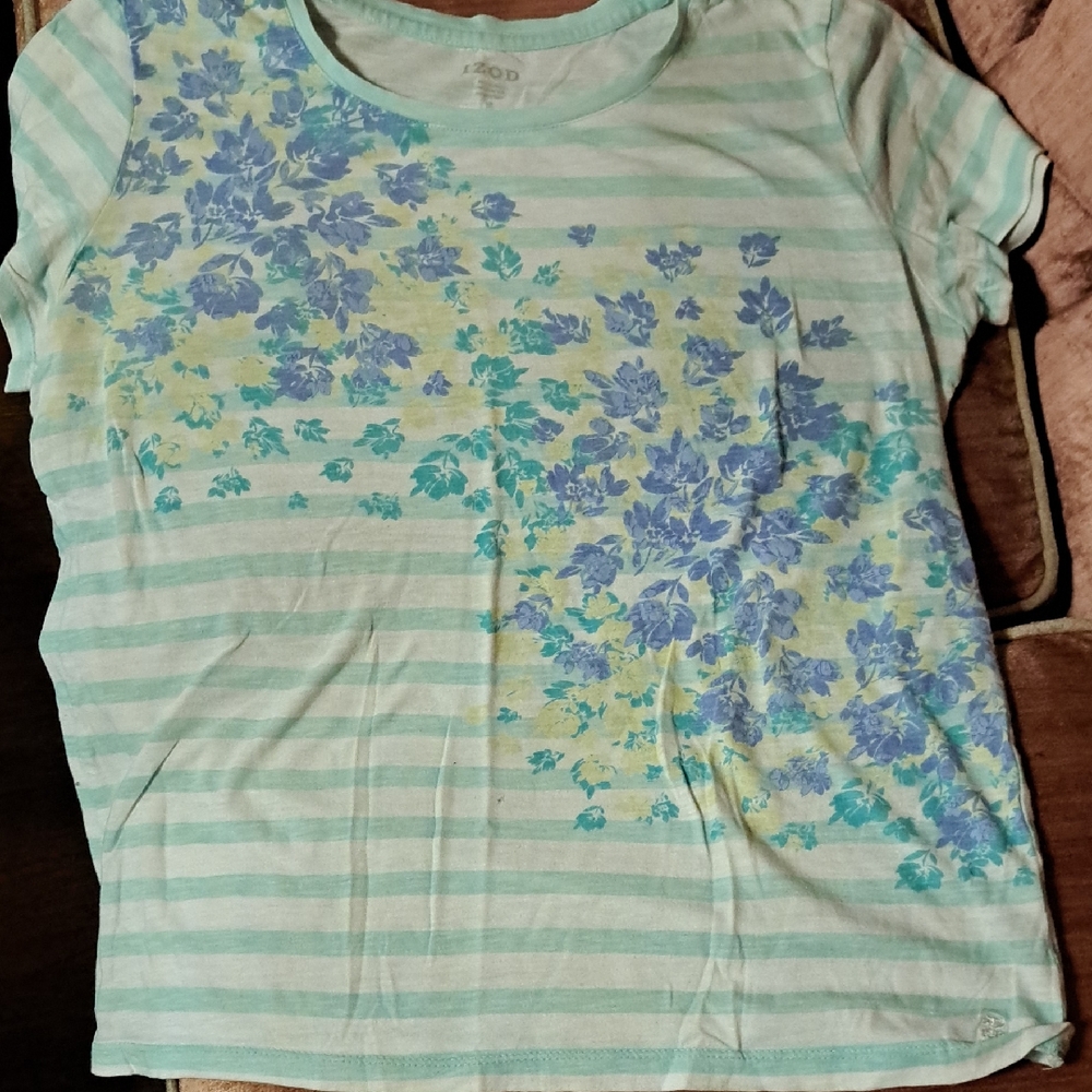 Izod Blue and Purple Fitted Short Sleeve Tee